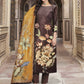 Jyoti Fashion Women's Brown Velvet Floral Digital Printed Kurta with Trouser & Dupatta | Swadesiicart