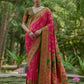Vishnu Weaves Women's Pink Pashmina Silk Thread Woven Saree with Blouse - Swadesiicart