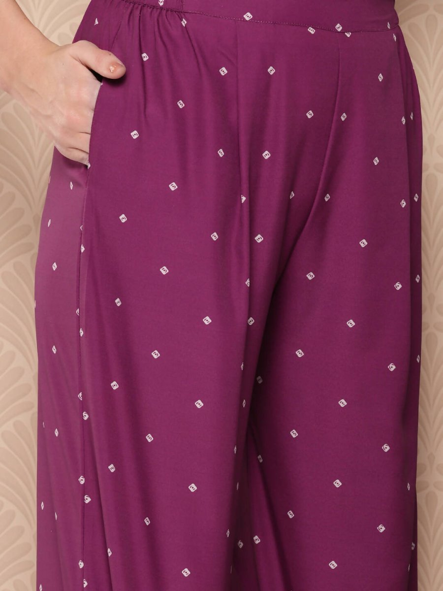Ahalyaa Women's Traditional wear Kurta Set - Purple | Swadesiicart