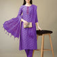 Jyoti Fashion Women's Purple Rayon Embroidery & Sequence work Kurta with Trouser & Dupatta | Swadesiicart