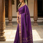 Anaita Purple Silk Saree With Blouse Piece