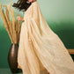 Light Orange Georgette Handwork Unstitched Dress Material - Hanika | Swadesiicart