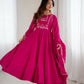 Joban Fashion Dark Pink Kurta Set Chanderi Sequence Embroidery Work - Swadesiicart