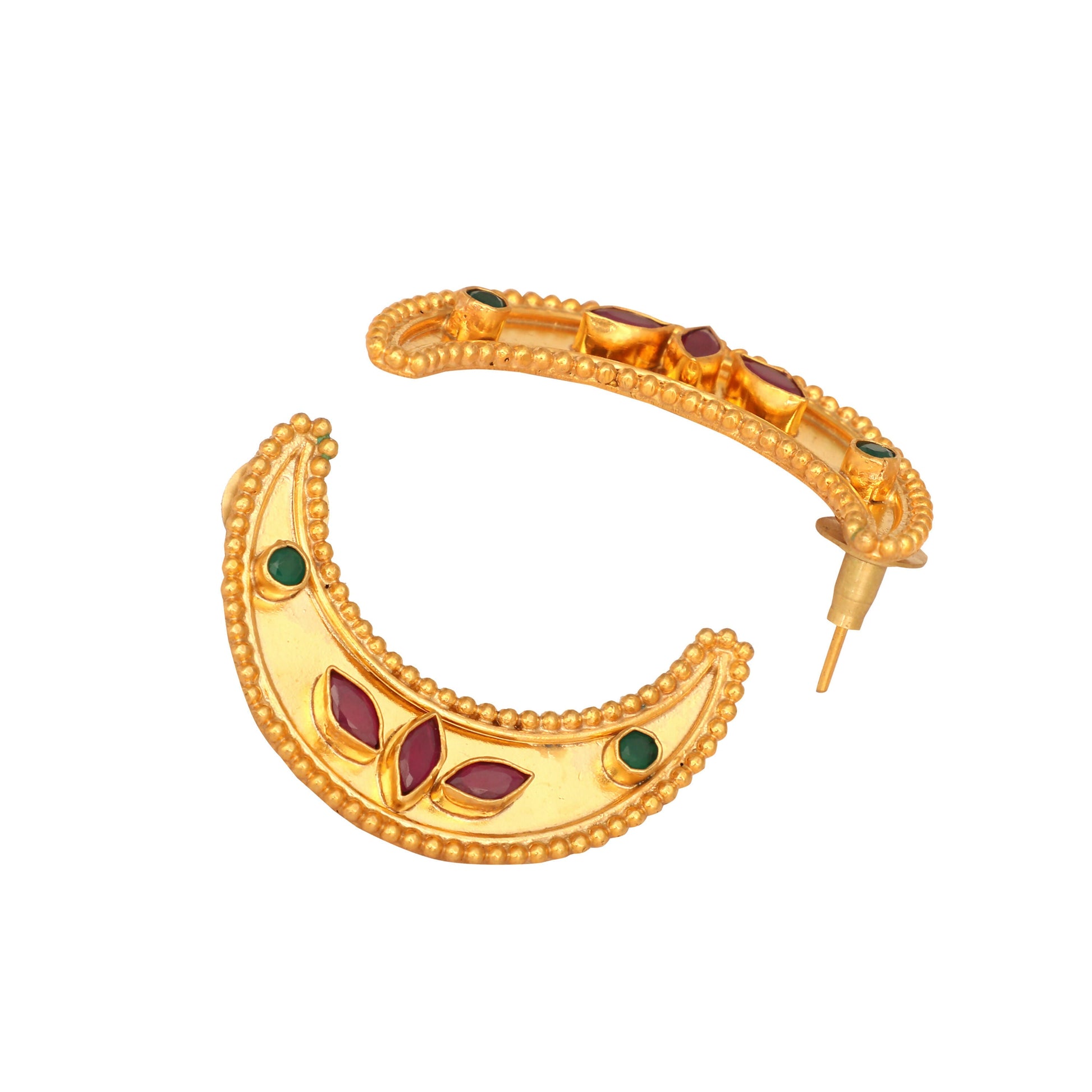Nuyug 22K Gold Plated Pink Lunar Earrings | Swadesiicart