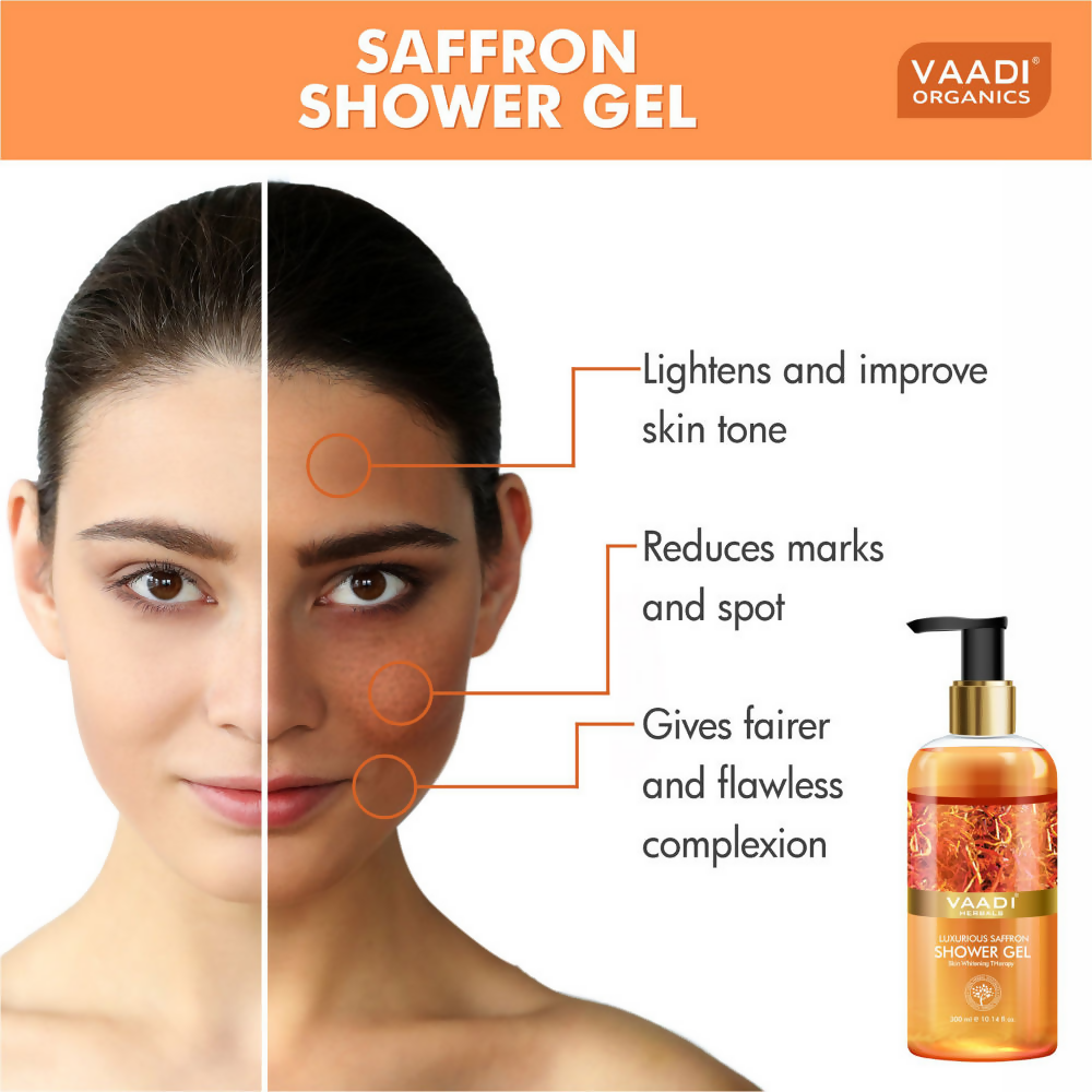 Vaadi Herbals Luxurious Saffron Shower Gel - Swadesiicart