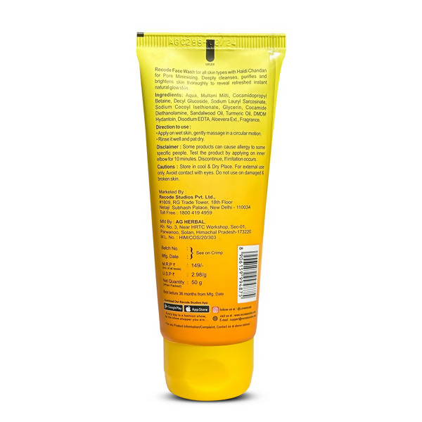 Recode Haldi Chandan Face Wash - Swadesiicart