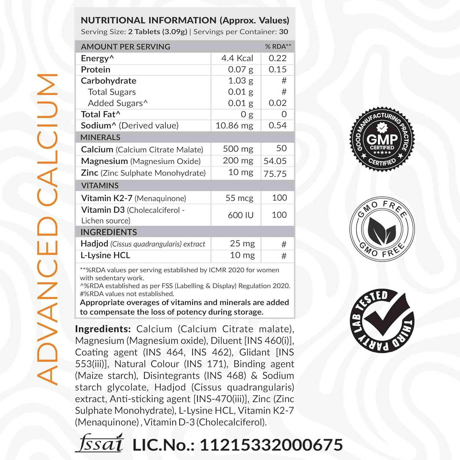 As-It-Is Atom Advance Calcium With Hadjod Ext Veg Tablets | Swadesiicart
