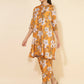 Janasya Women's Mustard Moss Digital Floral Printed Casual A-line Co-ords - Swadesiicart