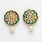 NVR Women's White & Gold-Polished Kundan & Pearl Jewellery Set - Swadesiicart