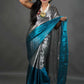 Exclusive Collection Beautiful Gray Green Tissue Silk Hand Weaving Handloom Saree With Running Blouse Piece - Swadesiicart