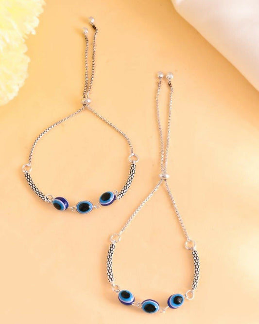 VOJ Set of 2 Traditional Evil Eye Designer Anklet - Swadesiicart