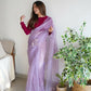 Vamsee Ena Lavender Organza Saree - Swadesiicart