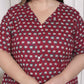 Miravan Women's Plus Size Relaxed Fit Red Floral Printed A-Line Pure Cotton Kurta - Swadesiicart
