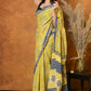 Very Much Indian Handblock Printed Cotton Saree With Natural Dyes - Green | Swadesiicart