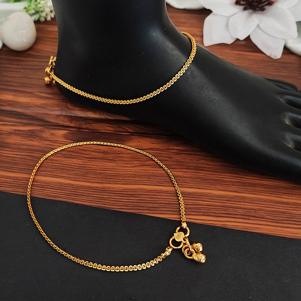 JS Fashion Antique Jewellery High Gold Polish Fancy Classic Design Indian Traditional Wear Payal Set for Women & Girls | Swadesiicart