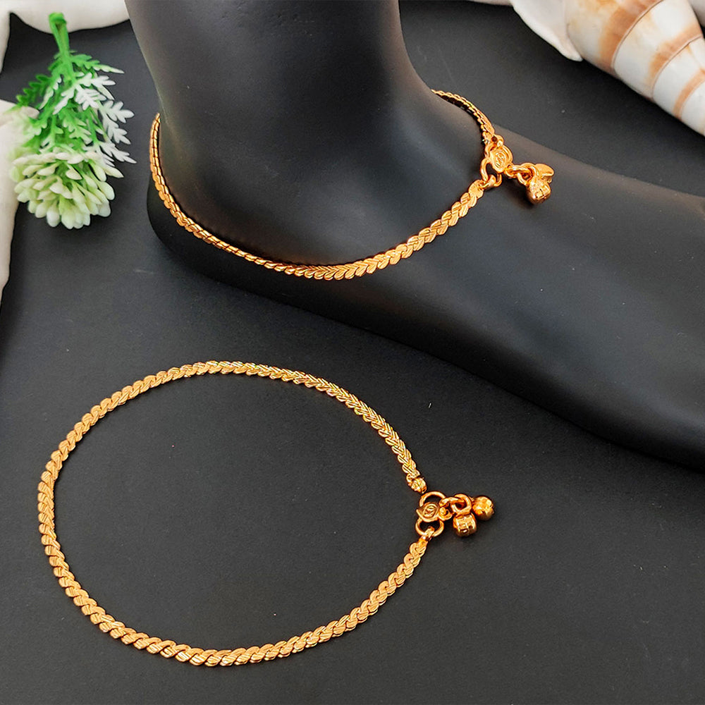 JS Fashion Antique Design High Gold Polish Party Wear Payal for Women & Girls | Swadesiicart