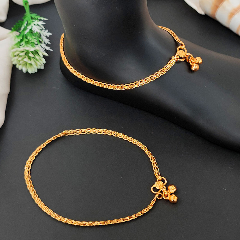 JS Fashion Antique Designer High Gold Polish Fancy Style Payal for Women & Girls | Swadesiicart