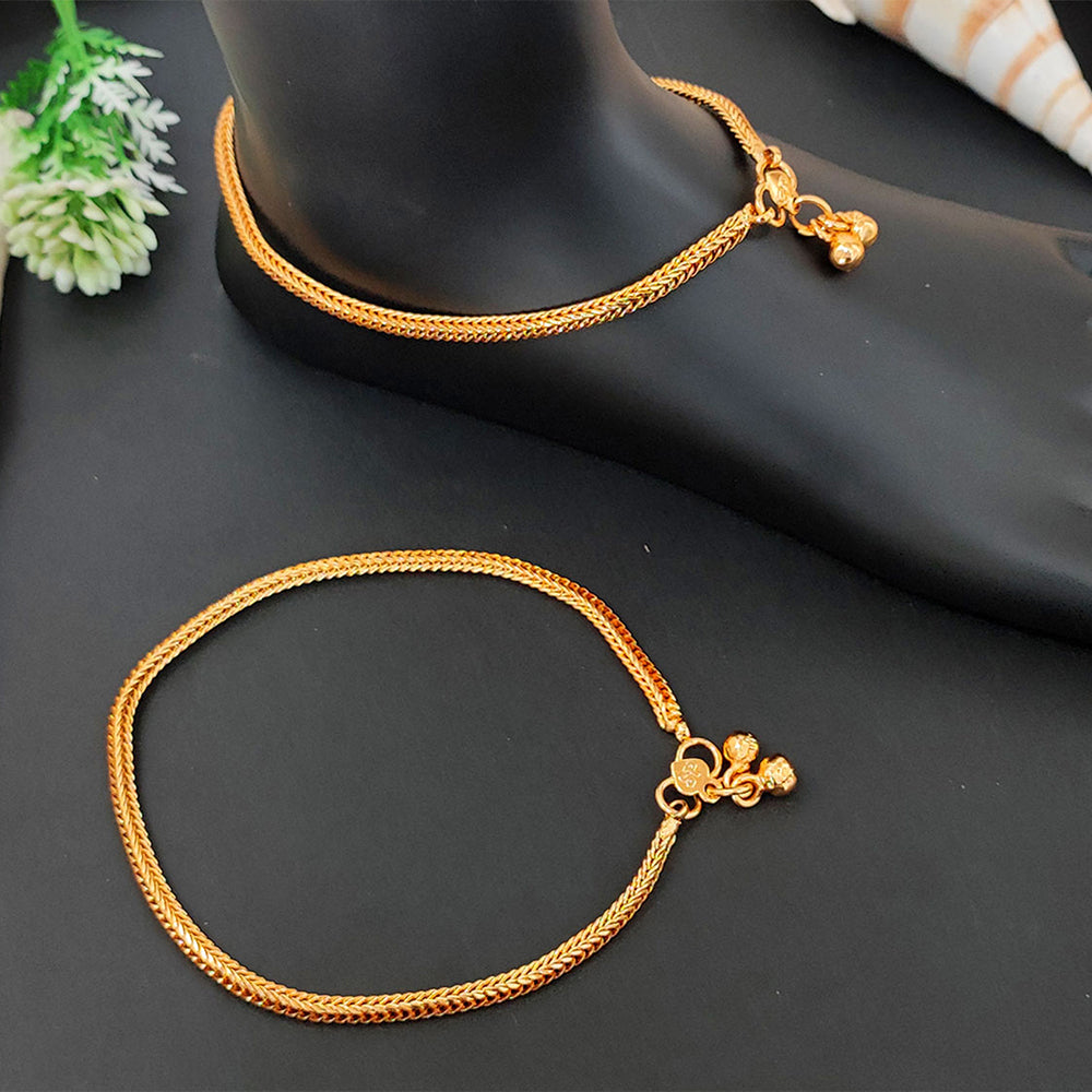 JS Fashion High Gold Traditional Chain Pattern Payal for Women & Girls | Swadesiicart