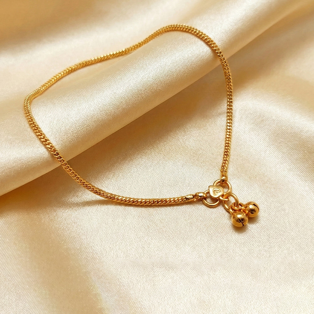 JS Fashion High Gold Thick Chain Traditional Anklet for Women & Girls | Swadesiicart