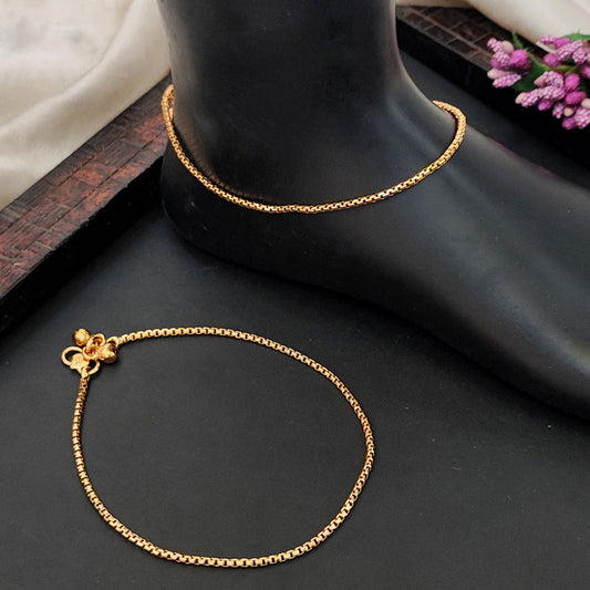 JS Fashion High Gold Classic Chain Payal for Women & Girls | Swadesiicart