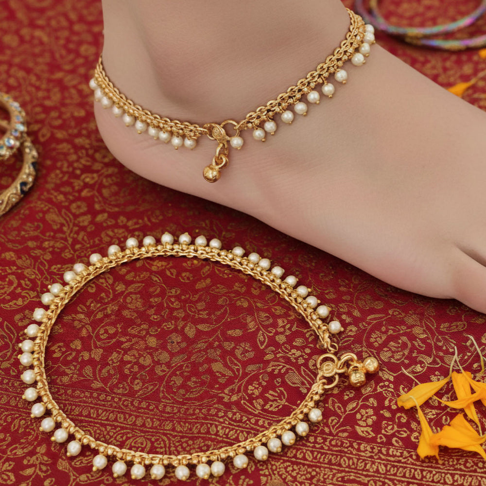JS Fashion Beautiful High Gold Polish Fancy Designer Payal for Women & Girls | Swadesiicart