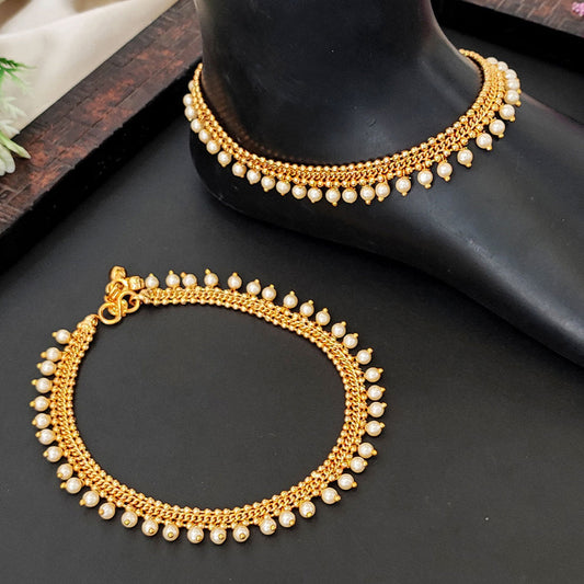 JS Fashion Elegant High Gold Traditional Payal for Women & Girls | Swadesiicart