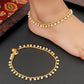 JS Fashion High Gold Fancy Pearl Anklet for Women & Girls | Swadesiicart
