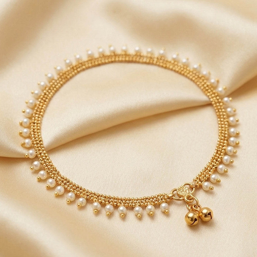 JS Fashion Premium High Gold Bridal Anklet Payal for Women & Girls | Swadesiicart