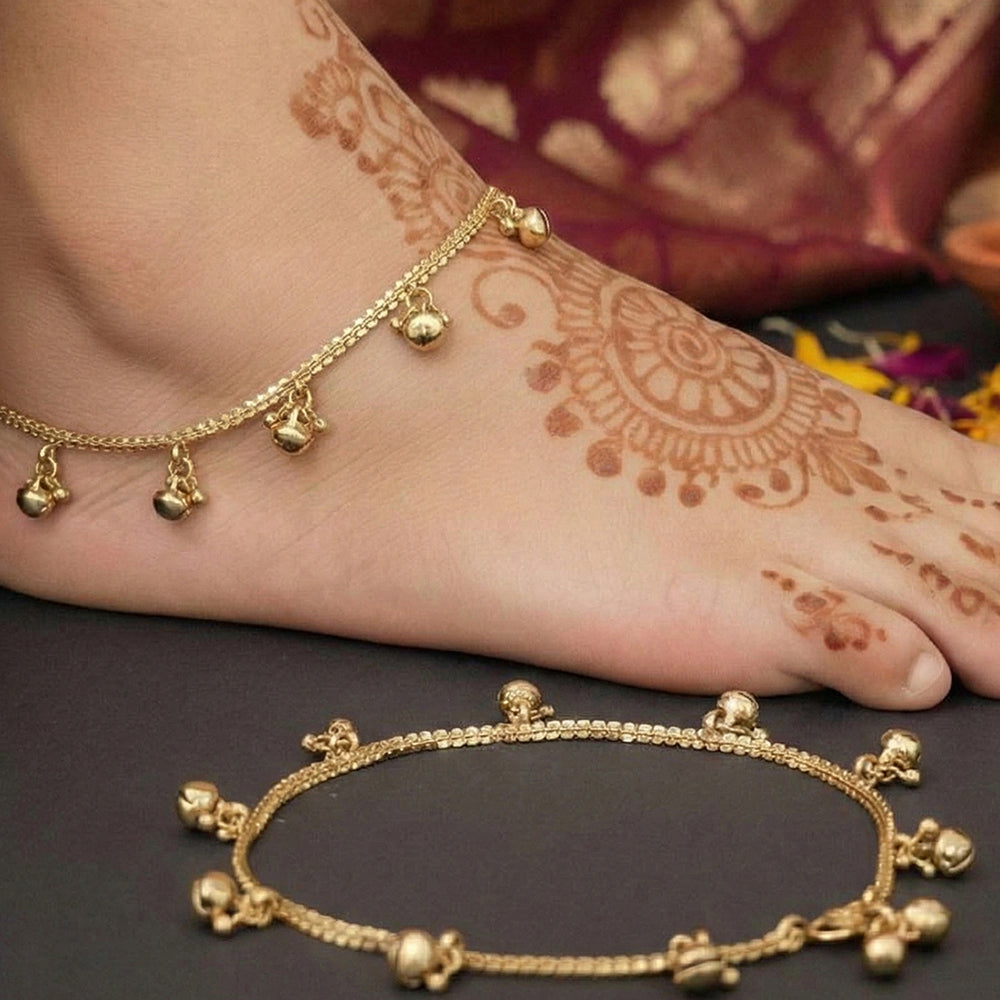 JS Fashion Beautiful Designer Mehendi Polish Party Wear Anklet for Women & Girls | Swadesiicart