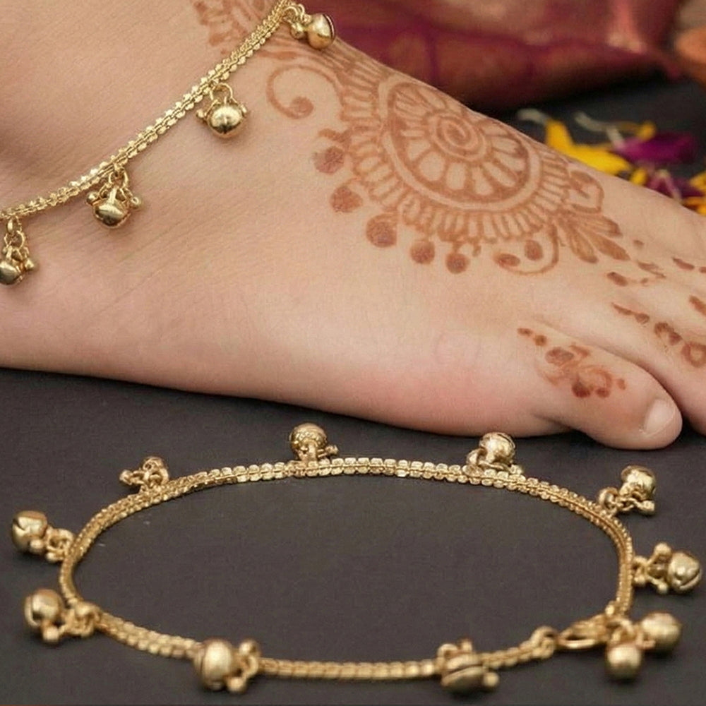 JS Fashion Beautiful Designer Mehendi Polish Party Wear Anklet for Women & Girls | Swadesiicart
