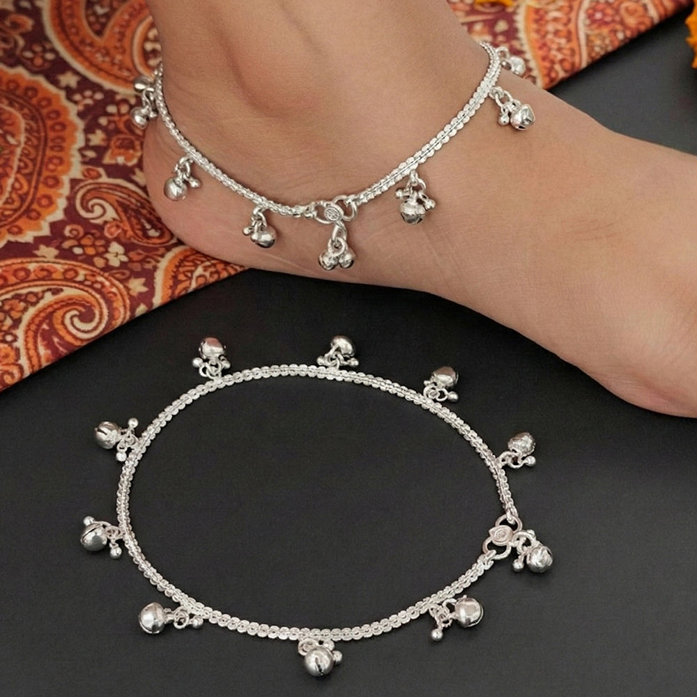 JS Fashion Oxidized Silver Plated Traditional Ghungroo Payal Set for Women & Girls | Swadesiicart