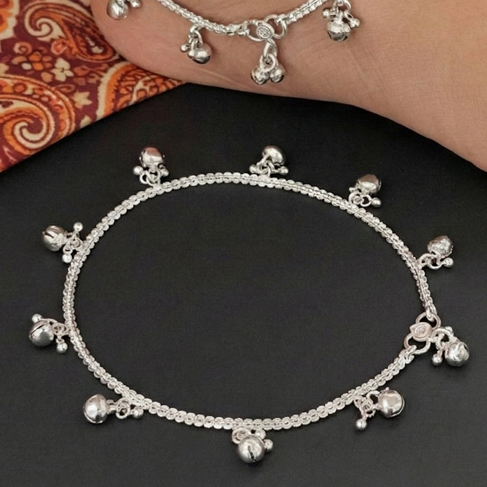 JS Fashion Oxidized Silver Plated Traditional Ghungroo Payal Set for Women & Girls | Swadesiicart