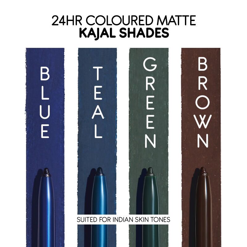 Kay Beauty By Katrina Kaif 24HR Coloured Matte Kajal - Blue | Swadesiicart
