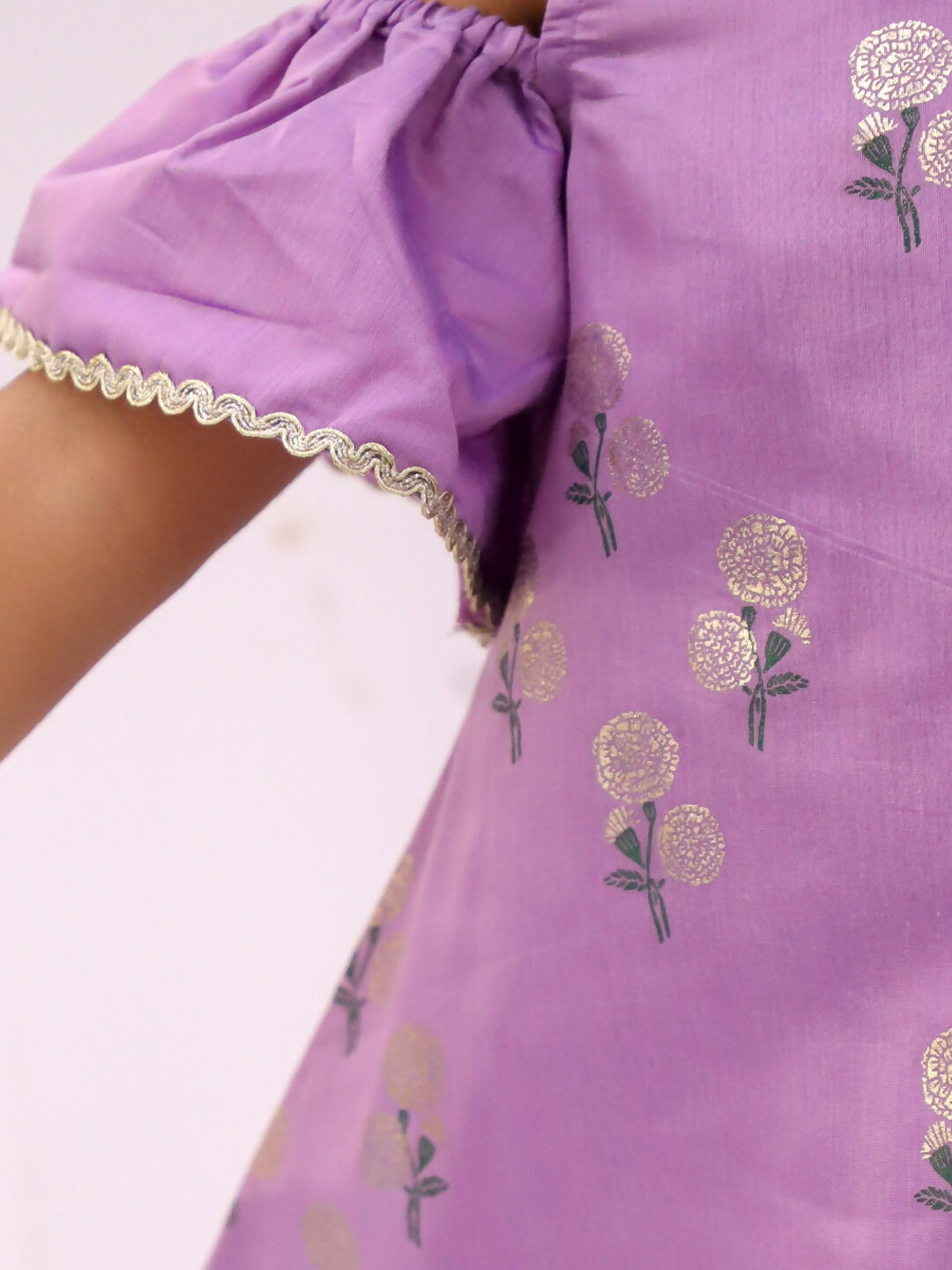 Lil Drama Mishti Purple Kurta and Sharara Set For Girls | Swadesiicart