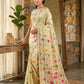 Shree Shyam Fashion Cream Linen Cotton Saree