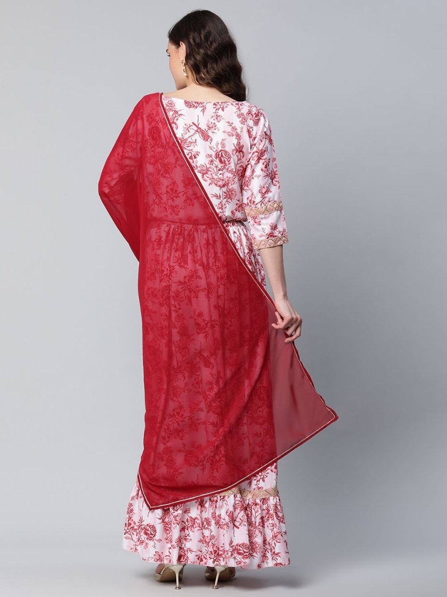 Ahalyaa Women Rayon Pretty Pink Printed Ready to Wear Lehenga Choli with Dupatta | Swadesiicart