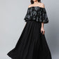 Ahalyaa Women Crepe Printed Black Dress | Swadesiicart