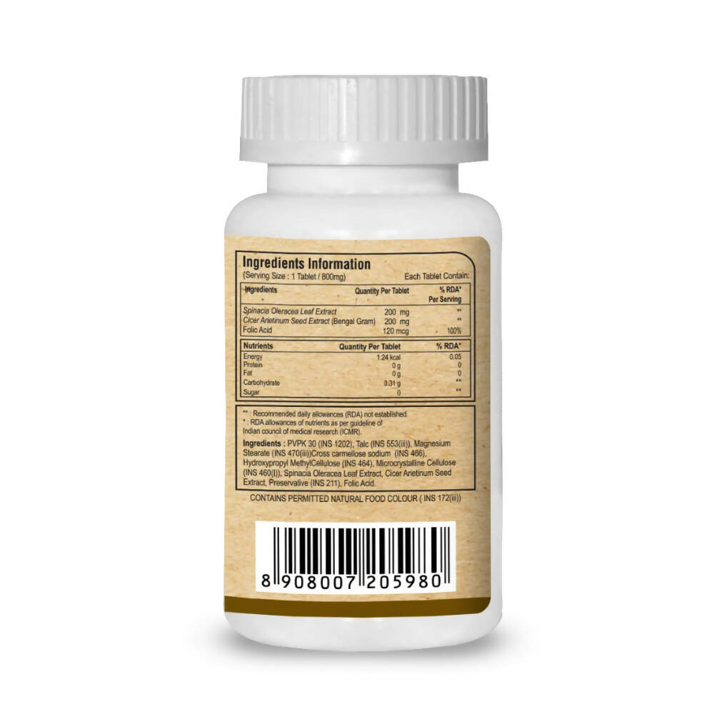 Pure Nutrition Iron Folic Acid with Zinc & Vitamin C Tablets | Swadesiicart