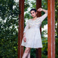 Aayaa Designer Multi Thread Hand Work Khadi Cotton One Piece Dress - Off White