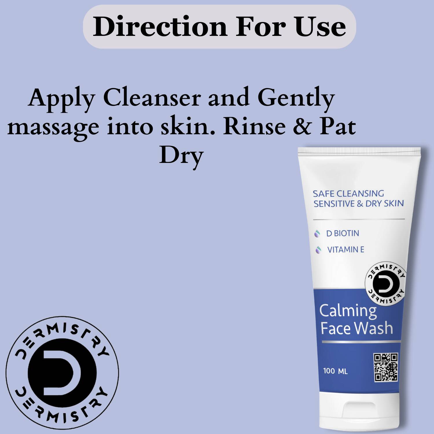 Dermistry Sensitive & Dry Skin Calming Face Wash & Calming Soothening Face Cream - Swadesiicart