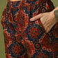 Myshka Women's Multi Printed Cotton Round Neck Party Tunic With Trousers Co-ord set - Swadesiicart
