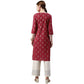 Indian Clothing Anubhutee Women's Cotton Regular Straight Pink Kurta - Swadesiicart