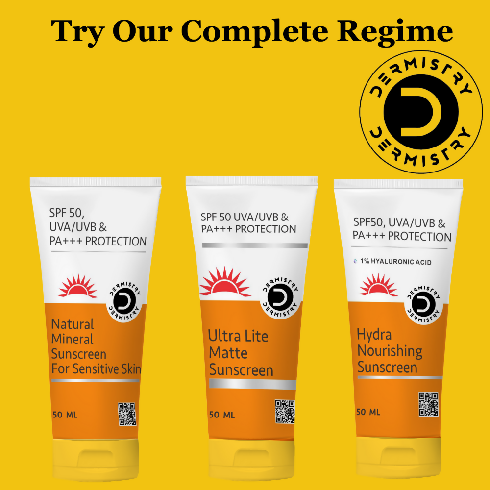 Dermistry Ultra Lite Matte Water Based Sunscreen for Oily Skin SPF 50 UVA UVB PA+++ Protection - Swadesiicart