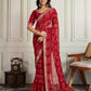 Ai Fashion Red Georgette Rajwadi Bandhani Print Party Wear Saree
