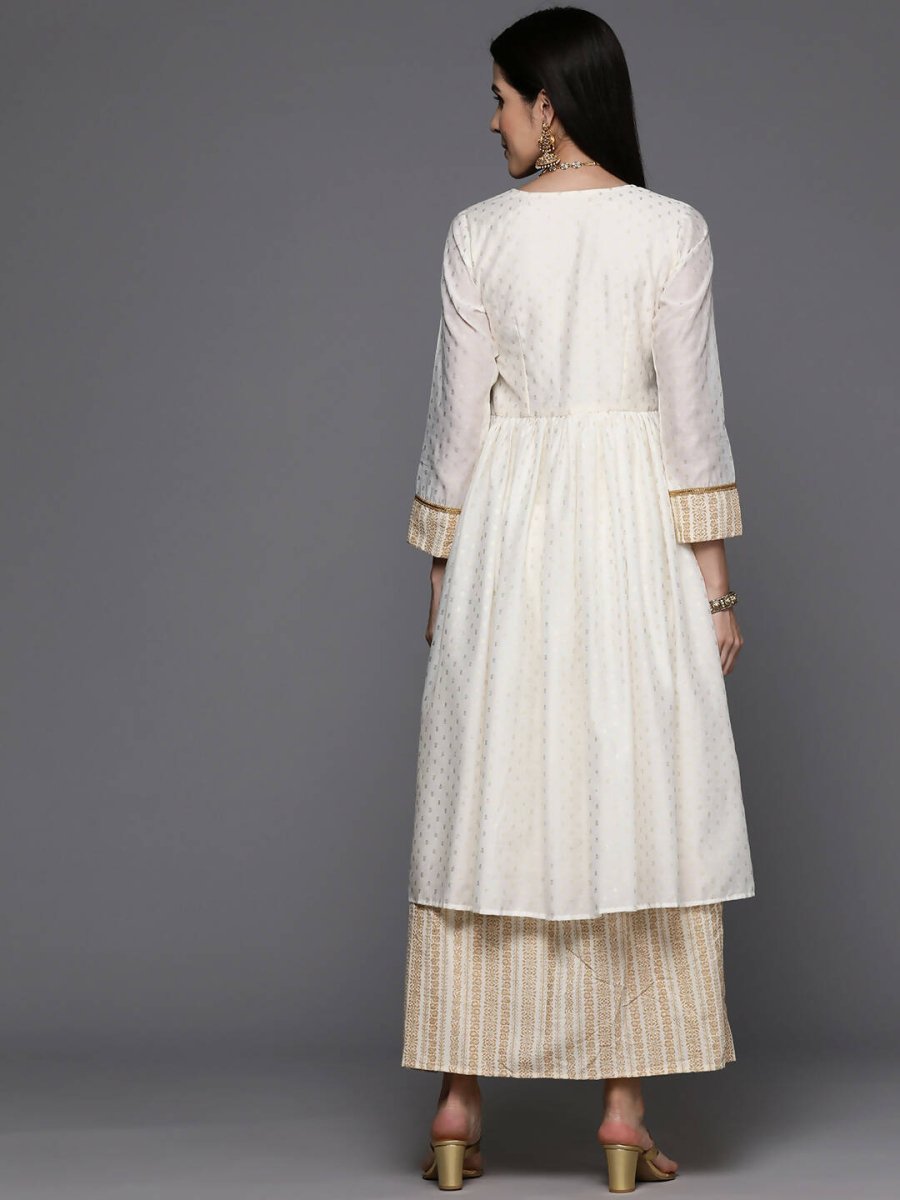 Ahalyaa Women's Traditional wear Ethnic Dress - Off White | Swadesiicart