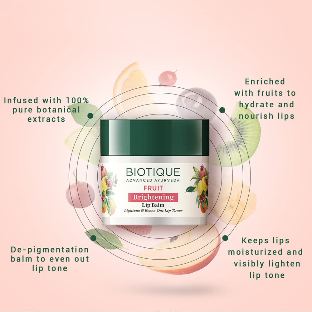 Biotique Advanced Ayurveda Bio Fruit Whitening Lip Balm - Swadesiicart