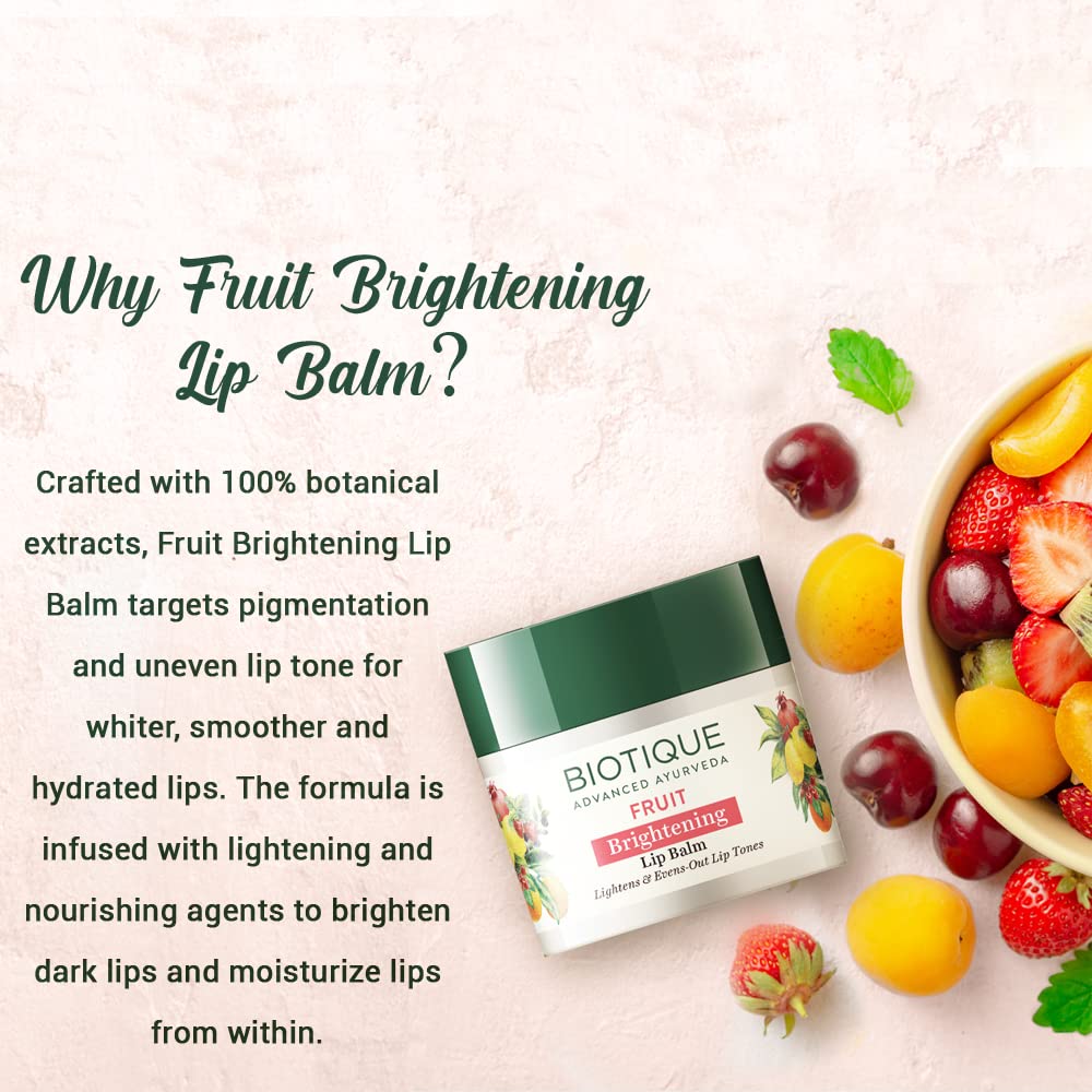 Biotique Advanced Ayurveda Bio Fruit Whitening Lip Balm - Swadesiicart