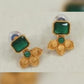 Jewel City Antique Gold Emerald Green Floral Choker Set - Adjustable Designer Necklace with Pearl Tassels | Swadesiicart