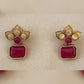 Jewel City Antique Gold Ruby Floral Choker Set - Adjustable Designer Necklace with Pearl Tassels - Traditional Indian Wedding Jewelry Collection | Swadesiicart