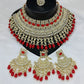 Jewel City Royal Pearl and Crystal Choker Set - Gold-Plated Wedding Jewelry with Earrings and Ring | Swadesiicart